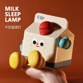 Молочная лампа для сна | Пакет для молока с ночным освещением, индукционная задержка круга для выключения света Держатель мобильного телефона